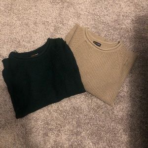 Dark green and tan Sweaters